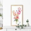 Flower Bouquet Handprint Art Craft DIY Kit, Unique Gifts for Mom from Daughter or Son for Mother's Day Birthday Christmas Grandma .(44*34cm, with