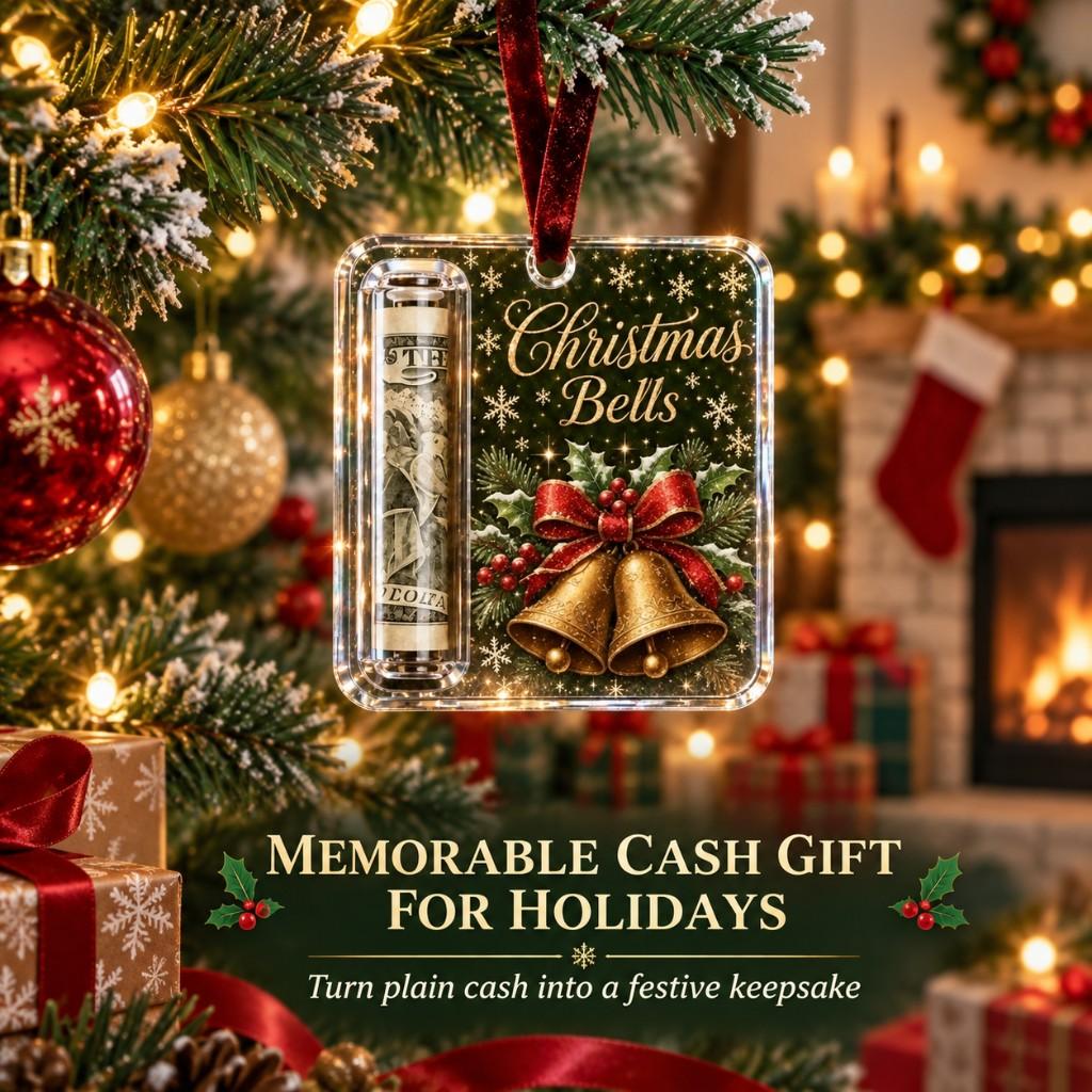 Snowman Christmas Cash Holder Hanging Ornament-Bell