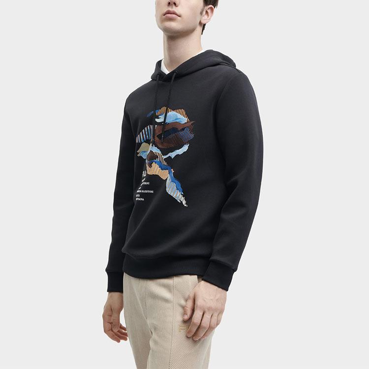 Fila Толстовка с капюшоном с принтом букв серии Heritage Мужские толстовки Черный F11M348207F-BK