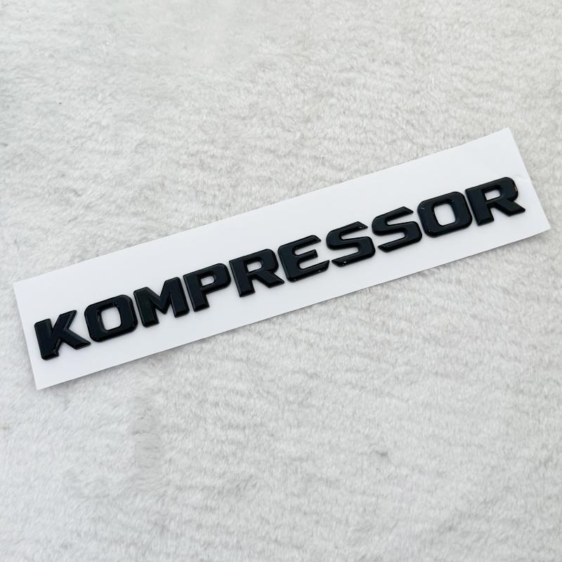 Emblema 3D KOMPRESSOR con letras para Benz W203 W204 W211 W210 Clase C SLK, ABS, negro brillante, cromo, calcomanía con logotipoppp1