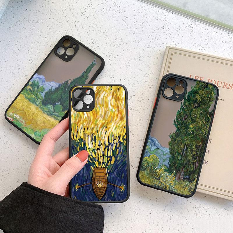 Масляная живопись Ван Гога Чехол для телефона iPhone 16 7 8 15 Plus SE 2020 X XR XS 14 11 12 13 Pro Max Mini Ударопрочная задняя крышка
