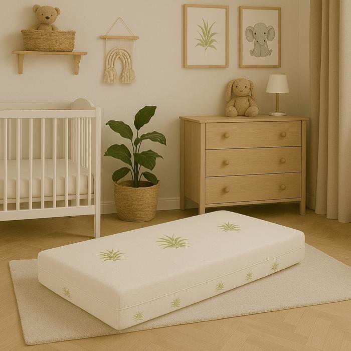 Matelas bébé 60x120 cm 10,5 cm - Confort optimal - Dehoussable - Housse lavable 40° - Usage quotidien