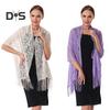 Lace Shawl Solid Color Shawl with Tassel Women Thin Scarf Skirt Wrap Shawl for Evening Party Banquets And Events