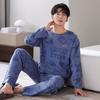Pajamas Men'S Pure Cotton Long-Sleeved Spring And Autumn Large-Size Pullover Loungewear Can Be Worn Outside Casual Suit