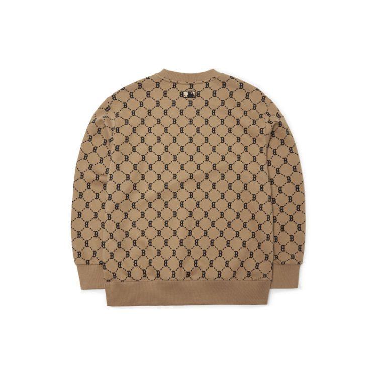 MLB Old Flower Sweatshirts Unisex Brown Crew Neck Moderate Regular 3AMTM0314-43BGD