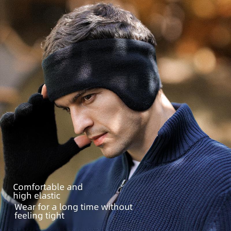 Зимние горнолыжные наушники для мужчин 2024 года: Ветрозащитный, двухслойный, крепится на голову и спину для езды на велосипеде на открытом воздухе