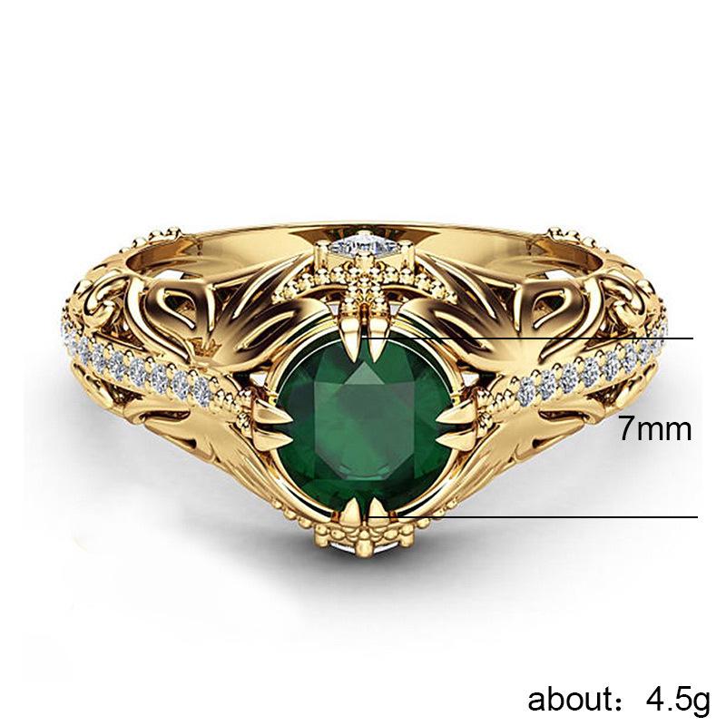Винтажное золотое полое кольцо Huitan для женщин, модное женское ювелирное изделие класса AAA с кубическим цирконием, роскошное обручальное кольцо с зубцами