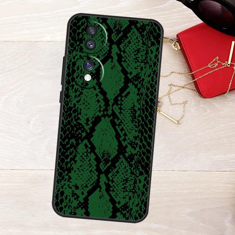 Чехол с принтом под змеиную кожу для Honor 200 Pro 400 Lite 50 70 90 X9a X9b X9c X9d X8a X8b X8c Magic 5 6 7 8 Pro