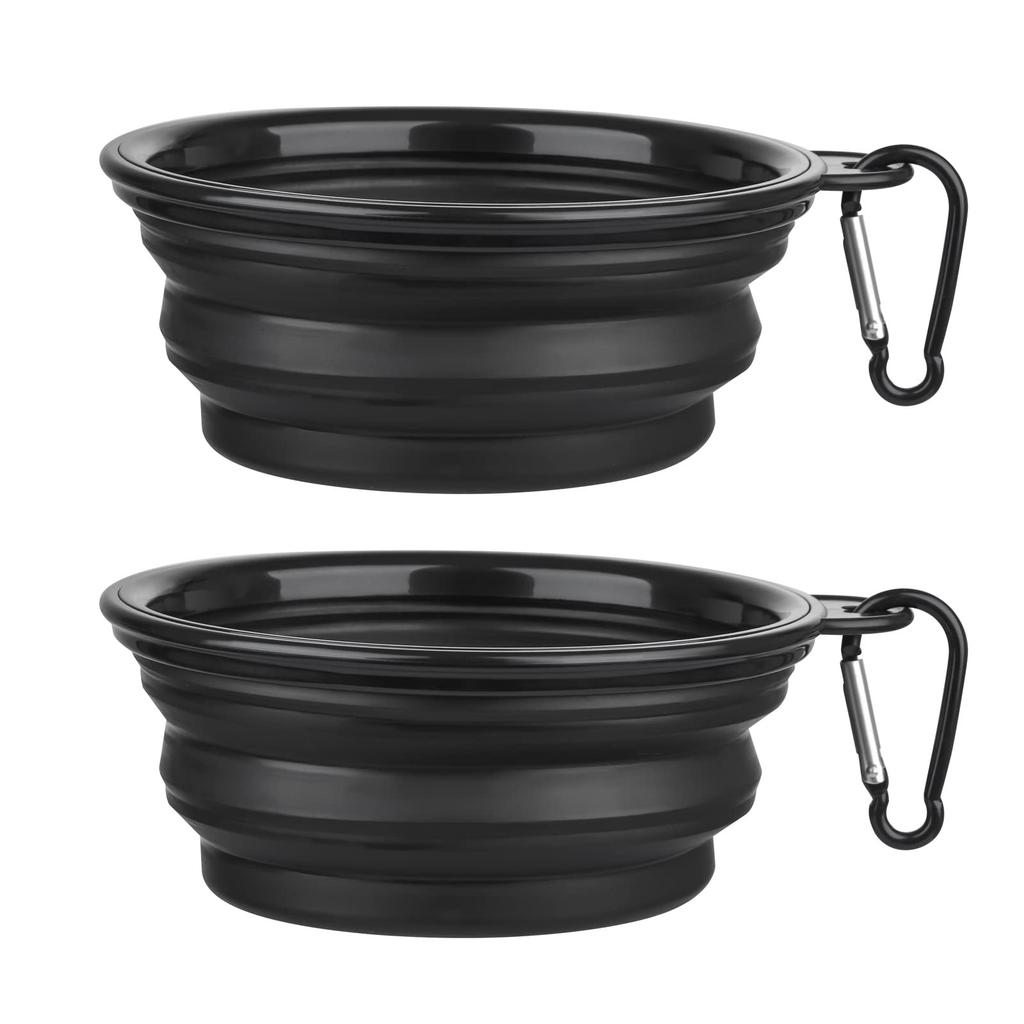 Dog Bowl Pet Collapsible Bowls, 2 Pack for Cats Dogs, Portable Pet Feeding Watering Dish for Walking Parking Traveling with 2 Carabiners