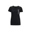 Solid Color Round Neck T-Shirt With Brand Logo Print Women Tops Black 1370760-001