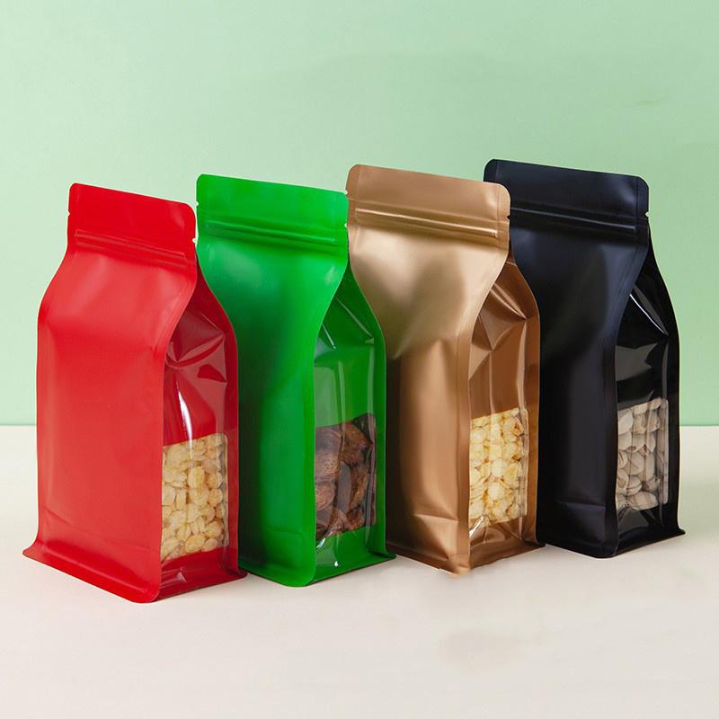 50pcs Colorful Aluminum Foil Ziplock Bags For Tea Nuts Grain Coffee Bean Storage Thickened Reusable Stand Up Seal Pouch