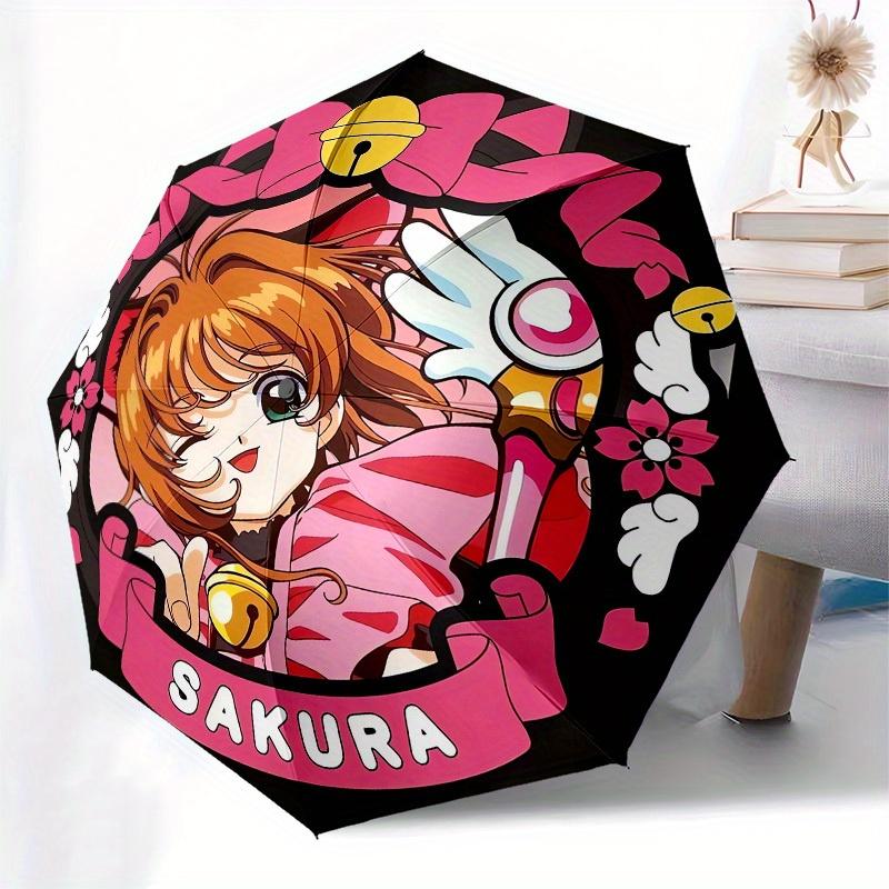 1pc Cardcaptor Sakura Badge Umbrella with Plastic Handle,Suitable for All Seasons Home Travel Outdoor UmbrellaM1086