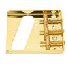 Electric Guitar Bridge Vintage Style 3 Steel Saddle Pass Through for Telecaster 54mm Gold