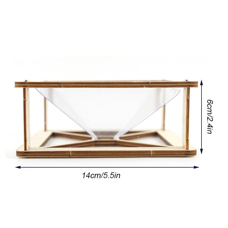 3D Голограмма для смартфона, Голографический проектор, Деревянная, Самостоятельная сборка, Научная образовательная игрушка, Набор для DIY-дисплея, Для детей, Дома