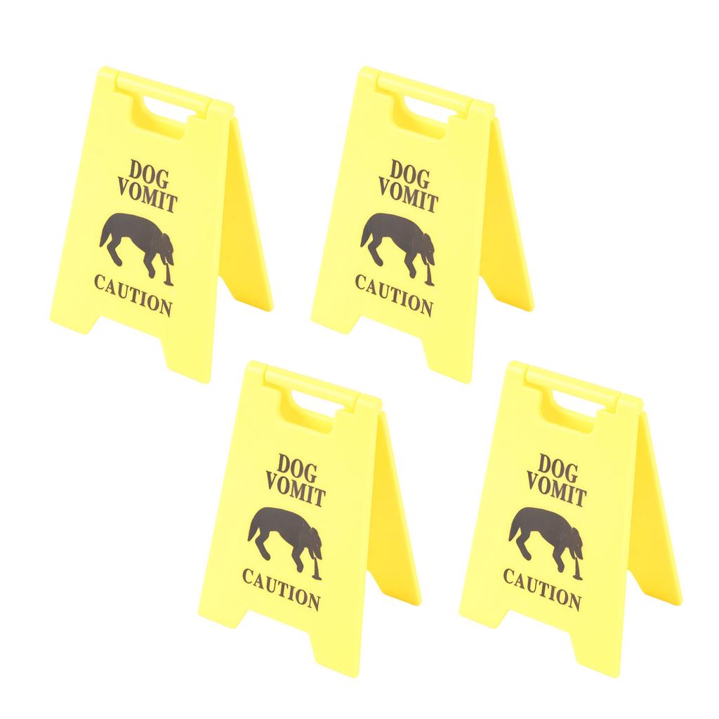 4Pcs Dog Vomit Sign 3D Printing Wear Resistant Multifunctional Dog Vomit Warning Sign Decoration