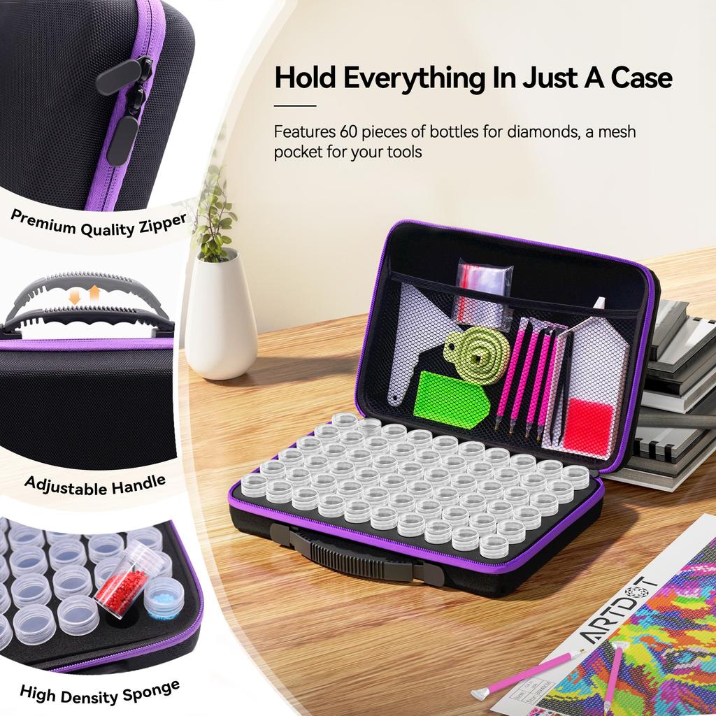 5D алмазная живопись аксессуары ящик для хранения 15/30/60/120 слотов бутылки с бусинами контейнер банка на молнии чехол для DIY алмазной живописи