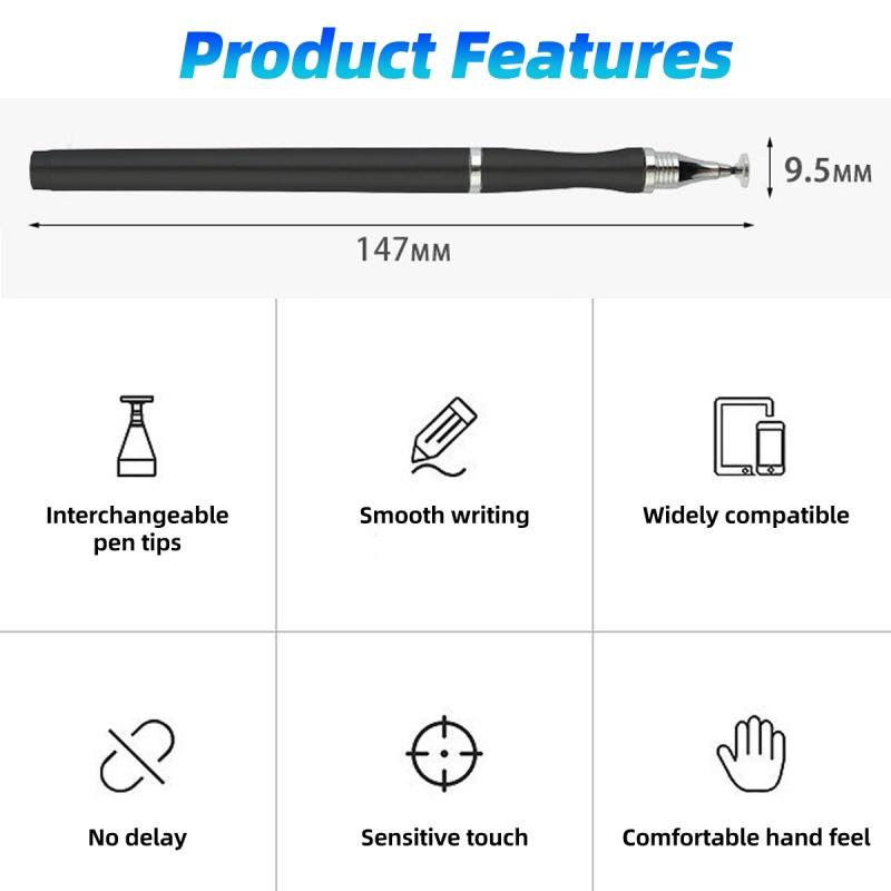 FONKEN Universal 2 In 1 Stylus Pen For Phone Tablet Touch Screen Pen Drawing Capacitive Pencil For Android iPhone iPad