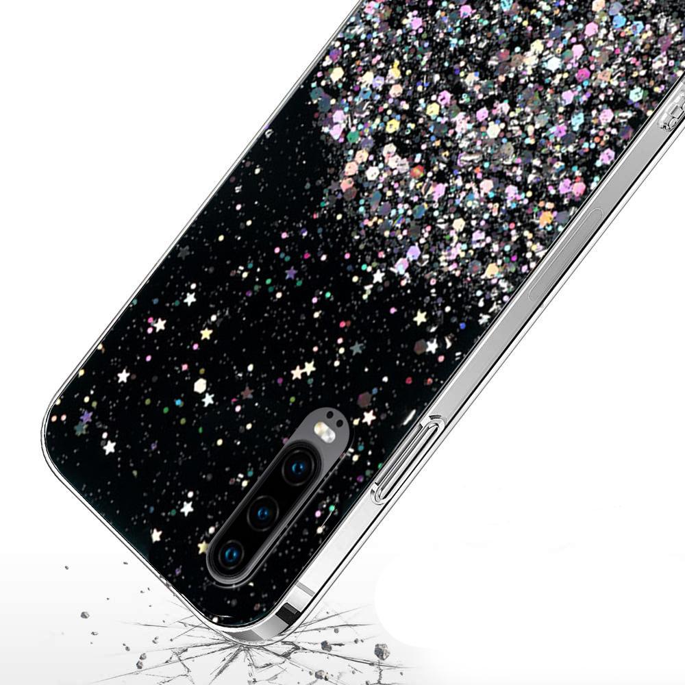 Huawei P30 Case, Glittery, Black