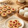 Mooncake Press Mold 2-in-1 Round Mold, Double Ended Pastry with Scallop And Sandwich Maker Spiral Embossing for DIY Baking, Handheld