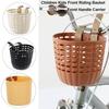 Retro Woven Front Handle Carrier Plastic Children's Bicycle Scooter Basket Front Riding Basket