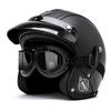 Retro Helmet Electric Motorcycle Leather Helmet Summer Pedal Cruise Motorcycle Harley Men and Women Three Quarter Helmet Half Helmet