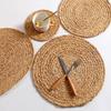 1Pc Placemats Dining Woven Round Wedding Decor Natural 30CM Pot Mats Heat Insulation