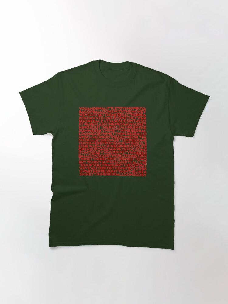 Nena 99 Red Balloons - Nena (lyrics) v.6 Classic T-Shirt