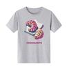 Fashionable and delicious croissant printed pattern short sleeved round neck daily versatile Womens Tshirt
