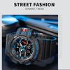 SMAEL Мужские спортивные часы, военные часы, светодиодные кварцевые часы с двойным дисплеем, водонепроницаемые спортивные мужские наручные часы для спорта на открытом воздухе