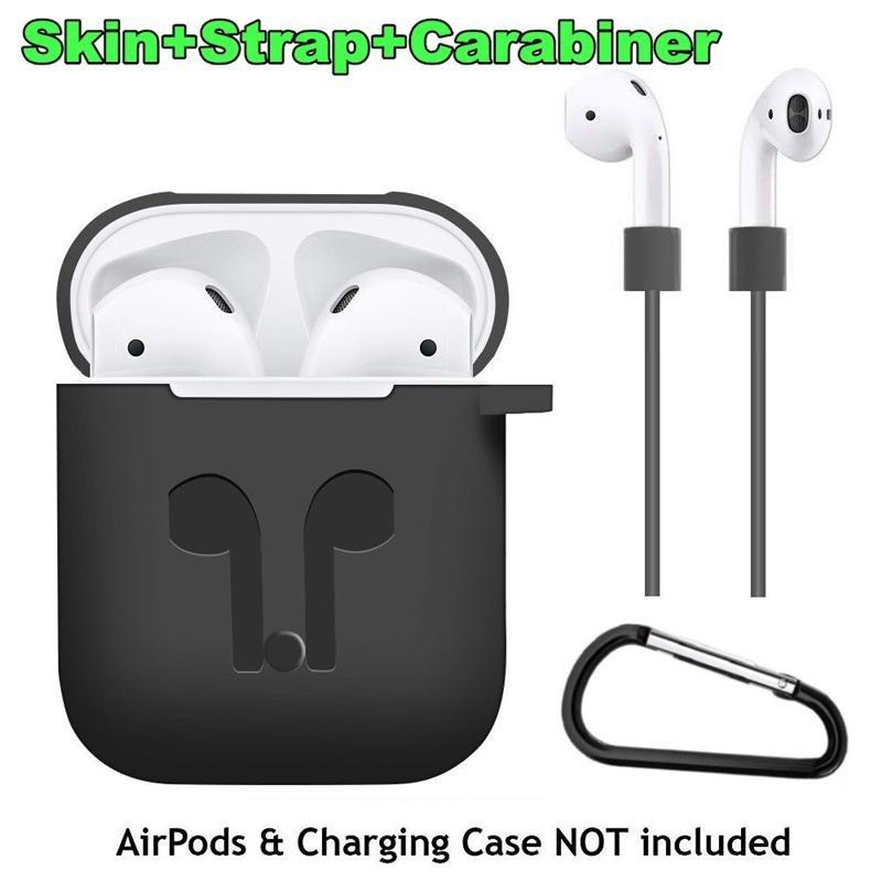 Комплект защитных чехлов для AirPods, силиконовый, откидной, модный, однотонный