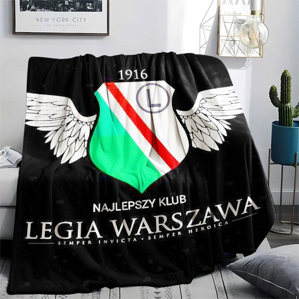 1PC Legia Warszawa Patterned Flannel Blanket Suitable For All Seasons for Home Decor Warmth and Comfort Gifts Holiday Present