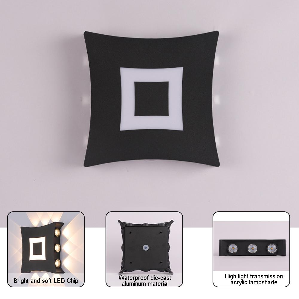 Настенный светильник светодиодный 12 Вт вверх вниз настенный бра ночник спальня внутреннее наружное освещение для домашнего декора комнаты водонепроницаемый уличный светильник