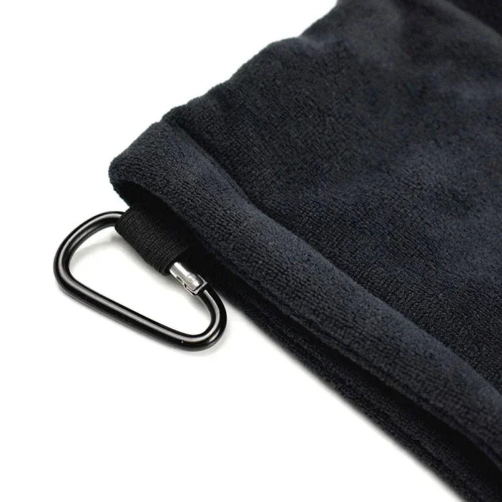 Square Golf Ball Cleaning Towel with Carabiner Hook Sports Towel Portable Golf Club Cleaner