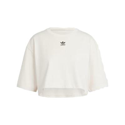Футболка Originals Essential с круглым вырезом и коротким рукавом, свободная, с логотипом, женская, белая, IR5976