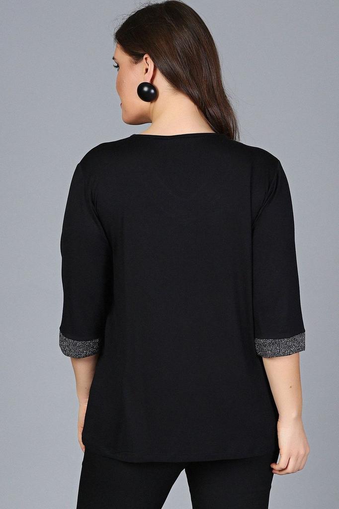 Женская блузка большого размера Черная блузка больших размеров