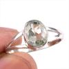 Natural Green Amethyst Gemstone Handmade 925 Solid Silver Jewelry Ring S.10 U9B51