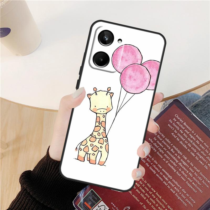 Милый Мультяшный Животный Чехол Жираф Для Realme GT 6 6T 5 GT7 Pro 10 11 12 13 14 Pro Plus C53 C51 C21Y C25S C55 C67 C61 C75
