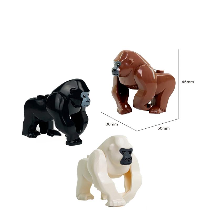 MOC Ферма Зоопарк Животные Строительные блоки Крокодил Акула Дельфин Шимпанзе Корова Леопард Развивающая игра Аксессуары Кирпичики Детские игрушки