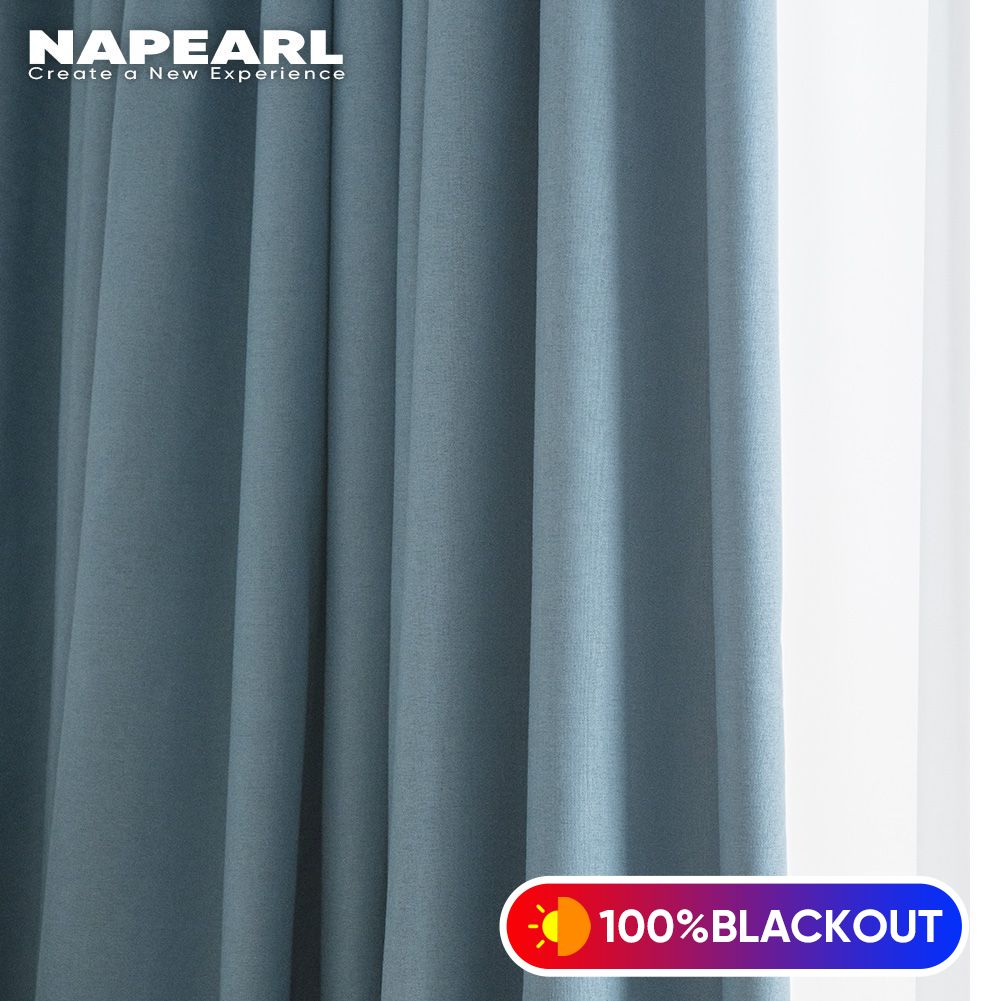 1 шт. NAPEARL 100% затемняющие однотонные льняные занавески для спальни, современные шторы кольцевого типа, занавески для гостиной, домашний декор