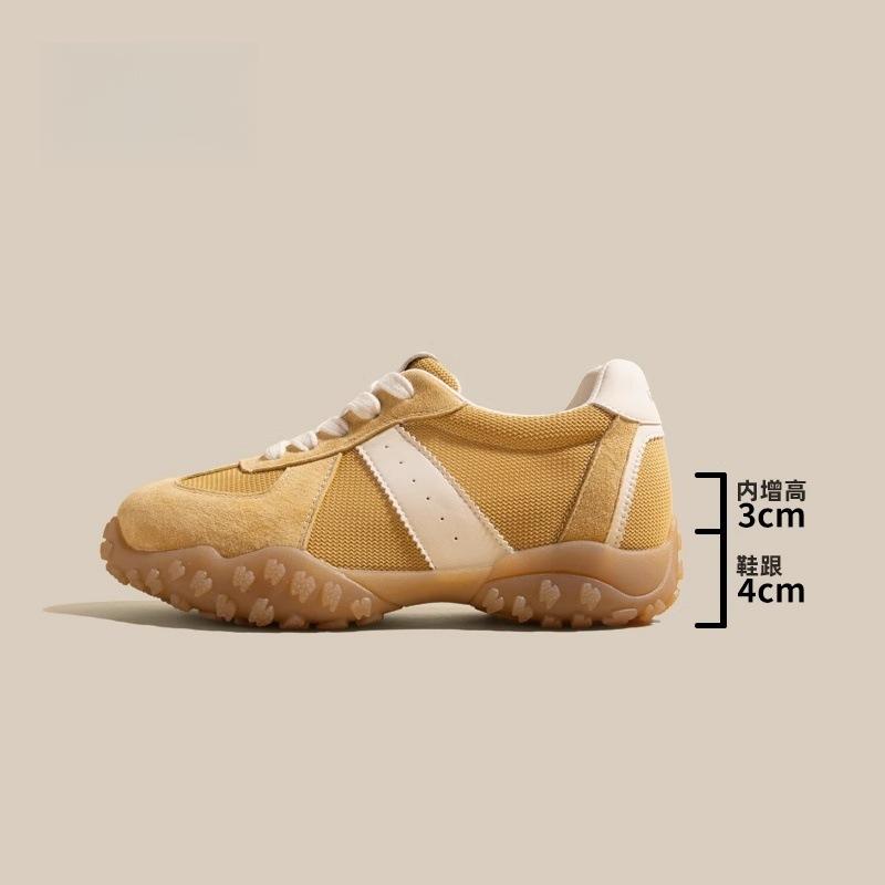 Ruoji increases the height within 7 cm, German training shoes for women's 2025 summer new soft-soled breathable mesh casual Forrest Gump shoes