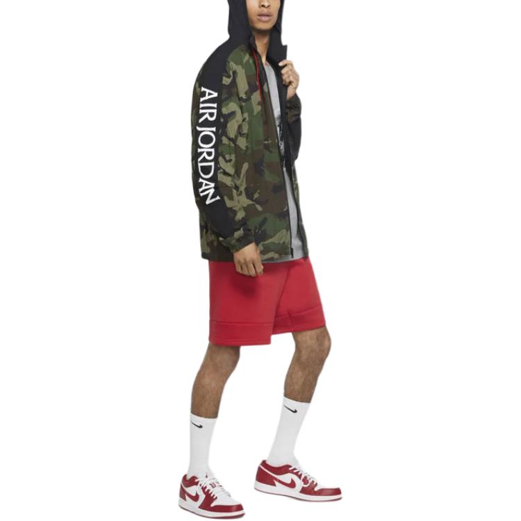 Jordan Ветровка Jumpman Classics с камуфляжным принтом, средняя оливковая мужская уличная одежда CU2030-222