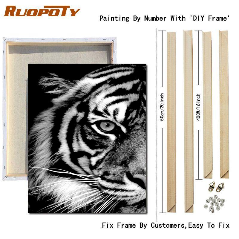 RUOPOTY Картина по номерам Слон, акрил на холсте, уникальный подарок, картина по номерам, лев, животное, украшение для дома