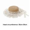 Lace Flower Straw Hat Breathable Material Solid Fringe Beach Straw Hat Extended Brim Elegant Style Wide Brim Sun Hat