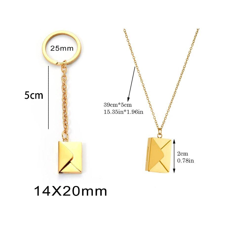 Ювелирный брелок-конверт Золото/Серебро Колье Цепочка на шею Прочный кулон-конверт Ожерелье Семья