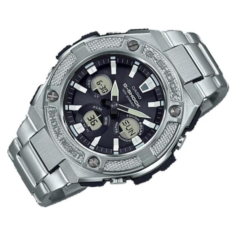 Casio CASIOG-STEEL Серия-S Дисковый Двойной Дисплей Стальное Сердце Водонепроницаемый Модный Кварцевый Механизм Нержавеющая Сталь Ремешок GST-S330D-1A