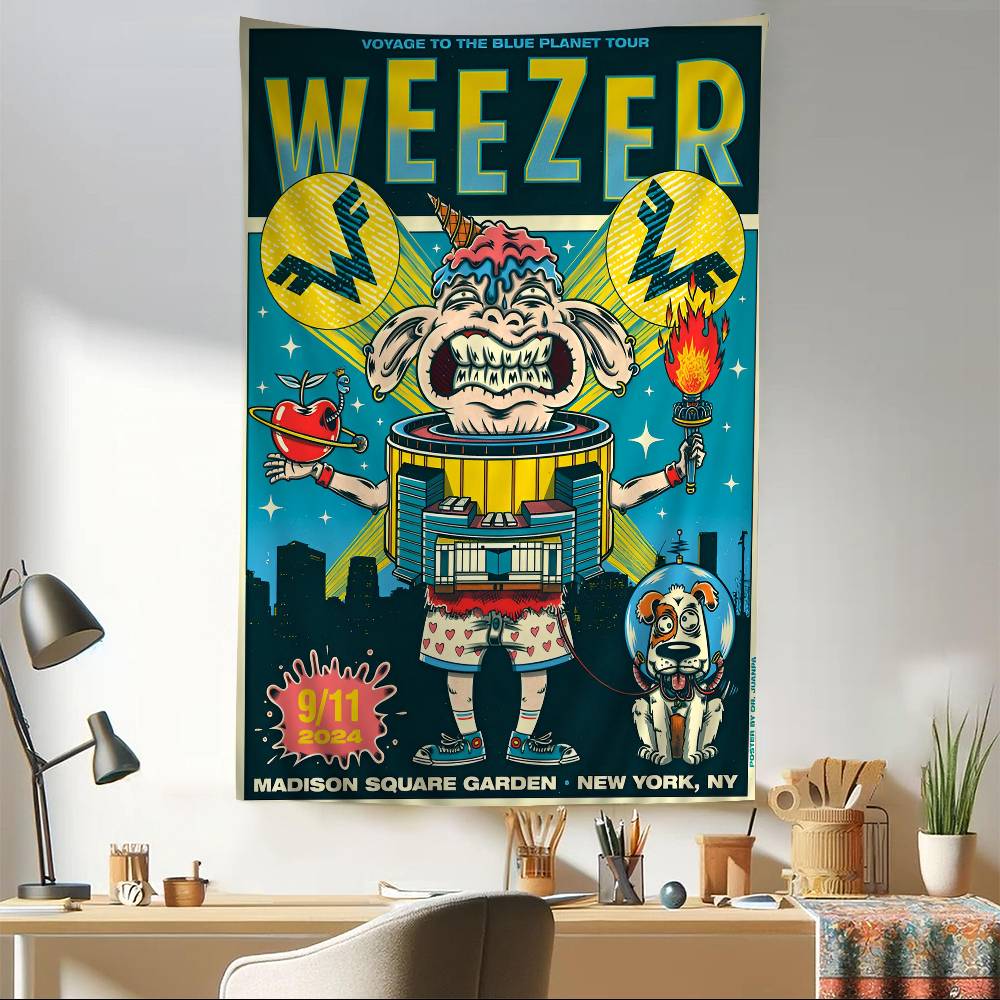 Музыкальная группа Ретро W-weezerS Винтажный Цветной Гобелен Настенный Подвесной Подвесной Таро Хиппи Настенные Ковры Декор Стены Комнаты в Общежитии