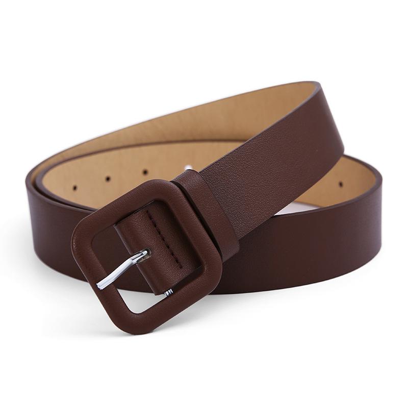 Женский универсальный черный кожаный ремень - модный аксессуар в корейском стиле для джинсов