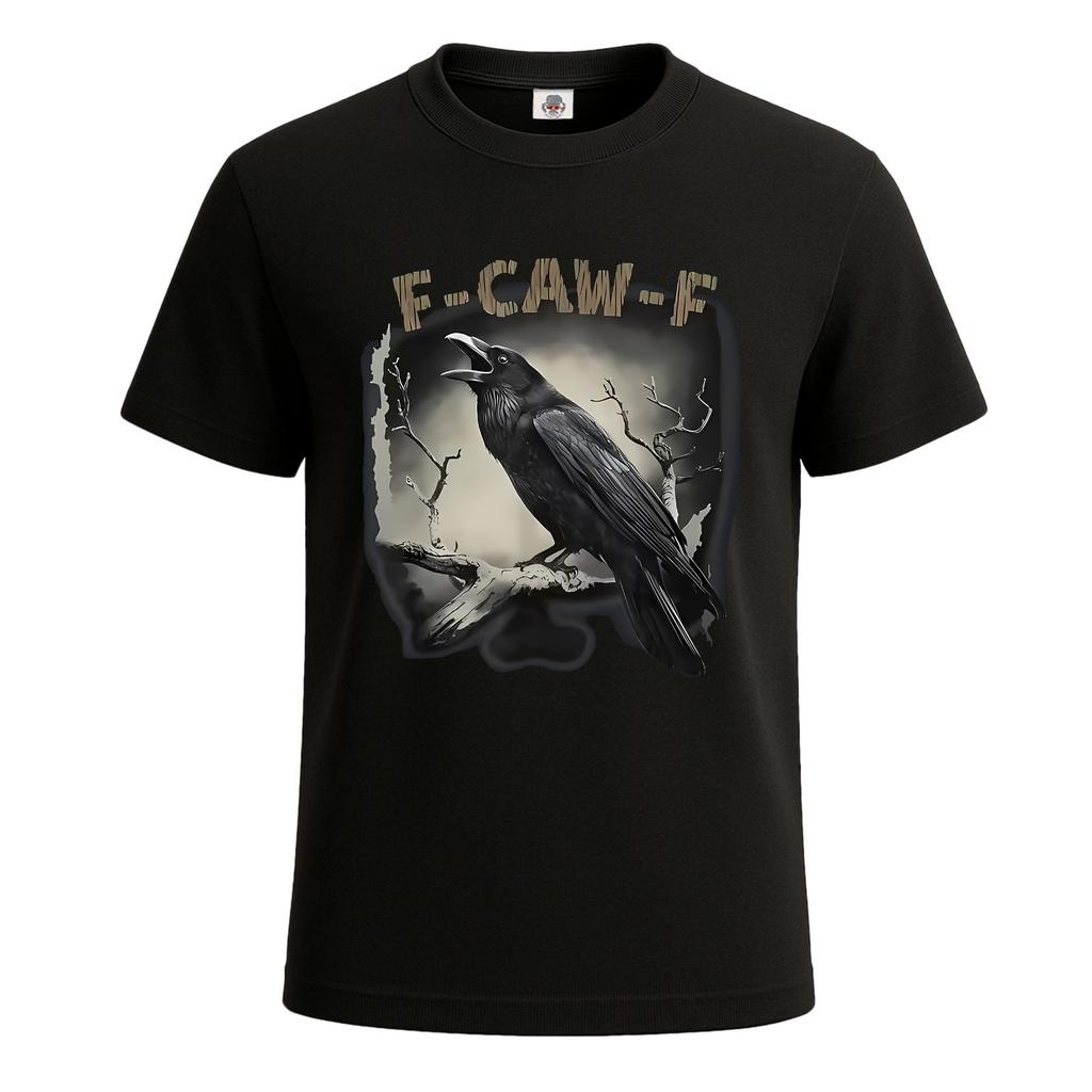 Black Crow F-Caw-F Black Bird Scary Crow Mens TShirt Gift Party Novelty Tee Top