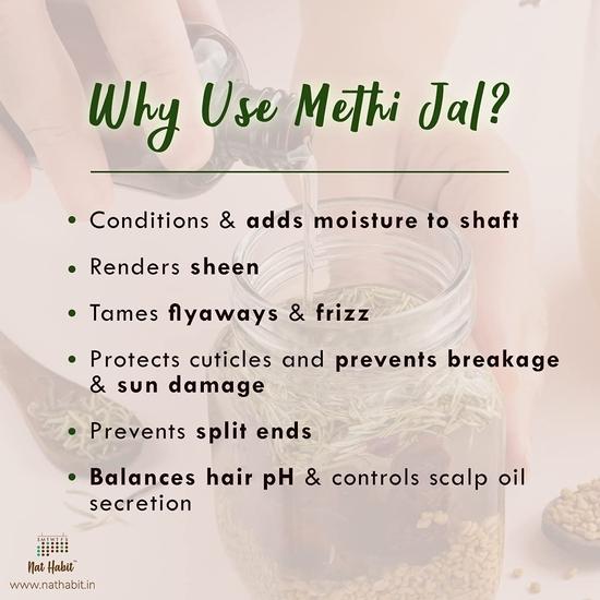Nat Habit Rose Conditioning Methi Jal - сыворотка для волос, спрей и спрей для роста волос, контроль выпадения волос с яблочным уксусом 200 мл