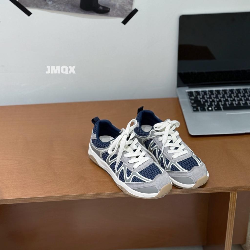 Color Matching Striped Lace-up Little White Shoes Women's Summer 2025 New Fashion Versatile and Comfortable Sports and Leisure Moral Training Shoes